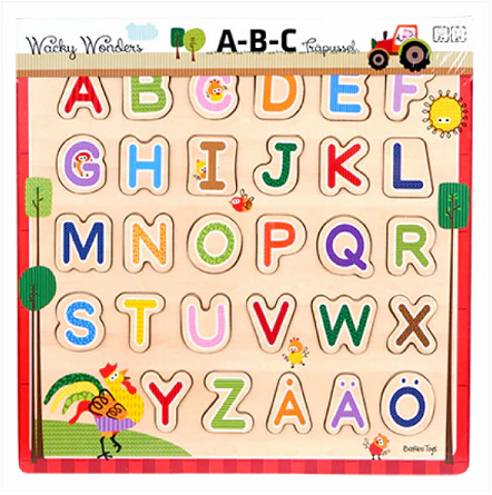 Spel - Barbo Classic Wooden ABC Puzzle