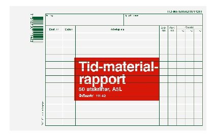 Blankett tid & materialrapport A5L 50