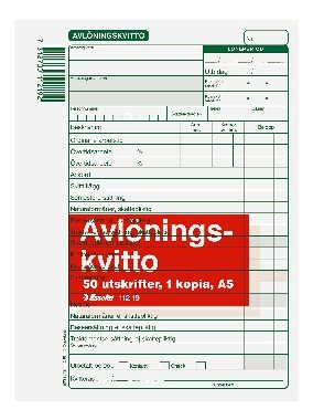 Blankett avlöningskvitto A5 2X50