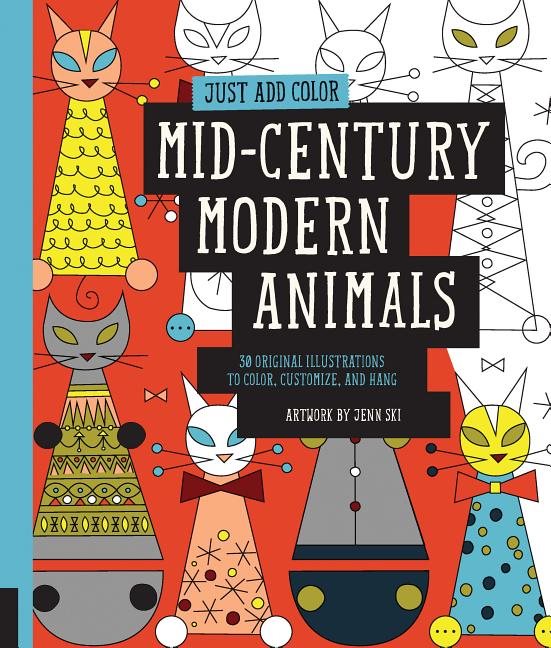 Just add color: mid-century modern animals - 30 original illustrations to c